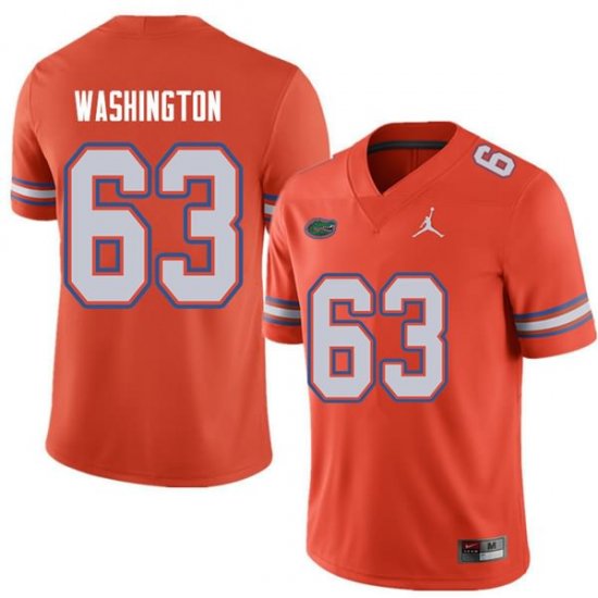 Men's Florida Gators #63 James Washington NCAA Jordan Brand Orange Authentic Stitched College Football Jersey WTH0262OG